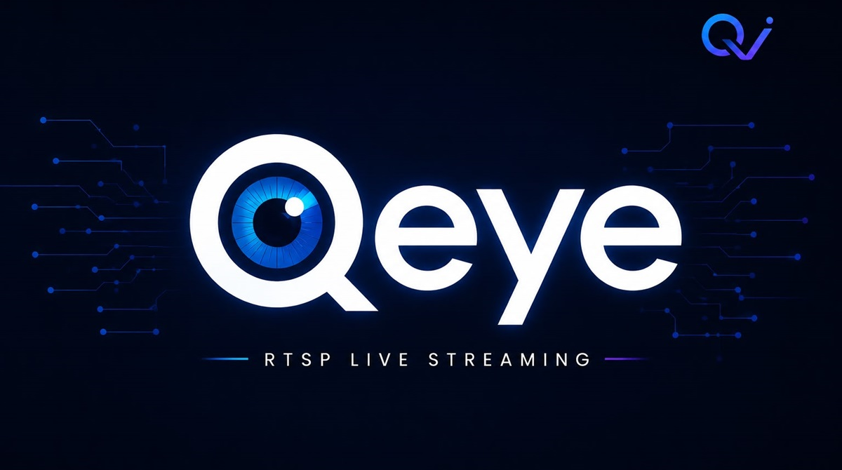 QEye — RTSP Live Streaming, il logo del software di videosorveglianza multi-sede QOVIX